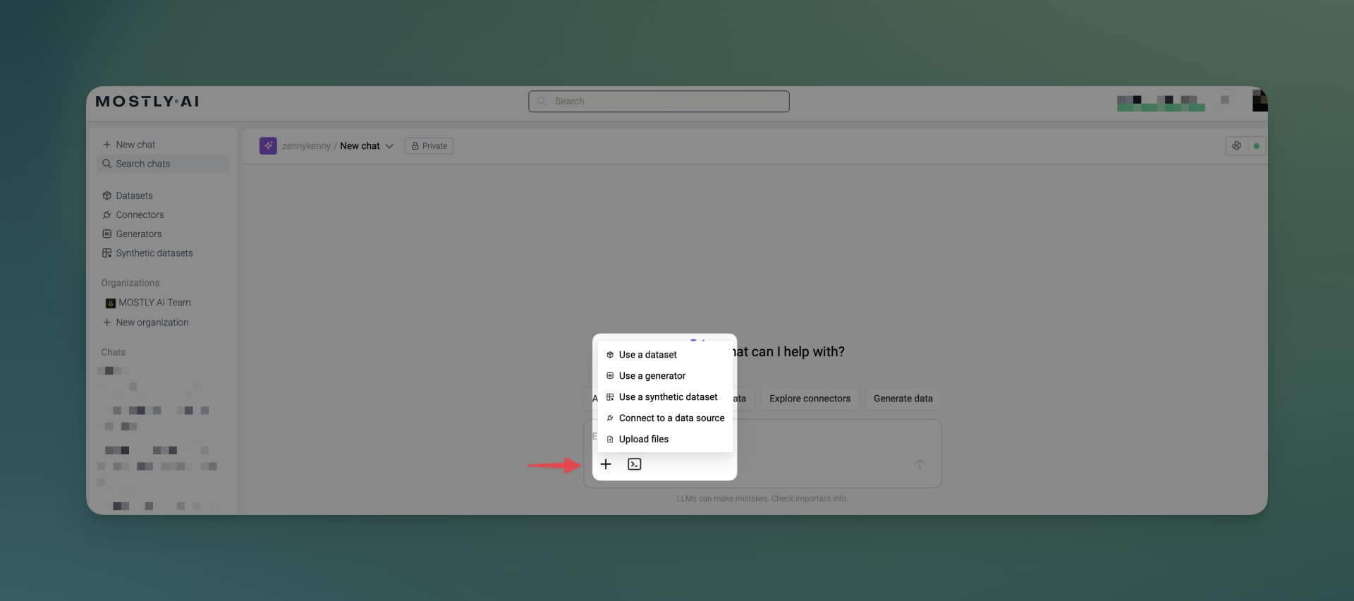 MOSTLY AI Assistant - Use a resource